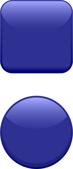 Web push button, glossy square and circle